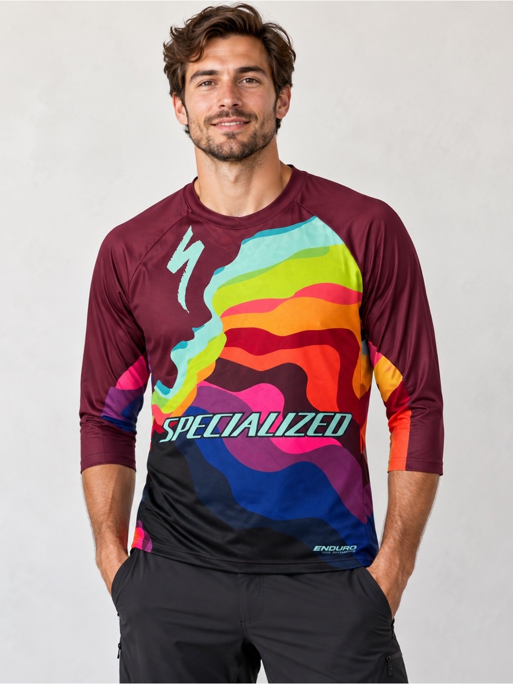 Specialized Enduro Comp 3/4 Mountain Bike Jersey Colorblock Size S